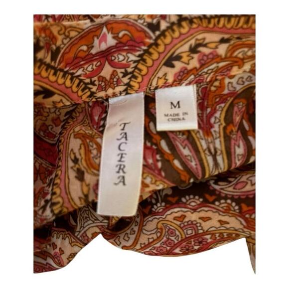 Tacera Orange Paisley Dress Cover Up Size M - Picture 4 of 4